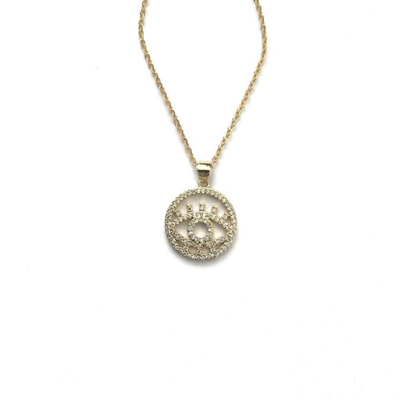 Evil Eye Necklace with Sparkly cubic zirconia Stones - Picture 3 of 5